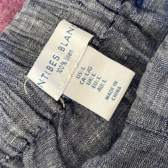 NEW Antibes Blanc 100% Linen Blue Midi Maxi Skirt - Picture 5 of 6